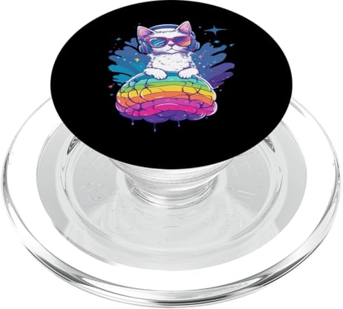 Selbstbewusste Katze Neuro Pride Rainbow Brain Cool PopSockets PopGrip für MagSafe Selbstbewusste Katze Neuro Pride Rainbow Brain Cool PopSockets PopGrip für MagSafe von Meow Mindful Apparel