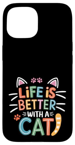 Das Retro-Leben ist besser mit Cat Kitty Lover Cat Moms & Dads Hülle für iPhone 15 Das Retro-Leben ist besser mit Cat Kitty Lover Cat Moms & Dads Hülle für iPhone 15 von Meow Mood Apparel.USA