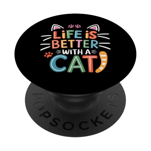 Das Retro-Leben ist besser mit Cat Kitty Lover Cat Moms & Dads PopSockets Klebender PopGrip Das Retro-Leben ist besser mit Cat Kitty Lover Cat Moms & Dads PopSockets Klebender PopGrip von Meow Mood Apparel.USA