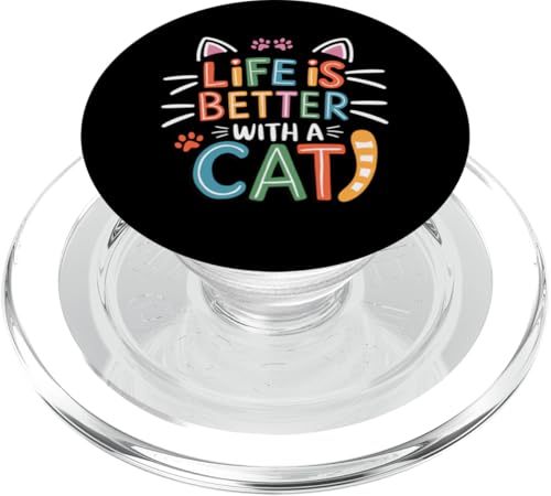 Das Retro-Leben ist besser mit Cat Kitty Lover Cat Moms & Dads PopSockets PopGrip für MagSafe von Meow Mood Apparel.USA
