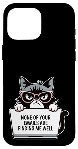 Lustige Arbeit von zu Hause Humor Kitty Katzenliebhaber Katze Mütter & Väter Hülle für iPhone 16 Pro Max von Meow Mood Apparel.USA
