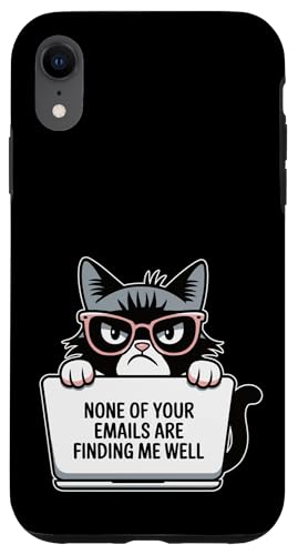 Lustige Arbeit von zu Hause Humor Kitty Katzenliebhaber Katze Mütter & Väter Hülle für iPhone XR von Meow Mood Apparel.USA