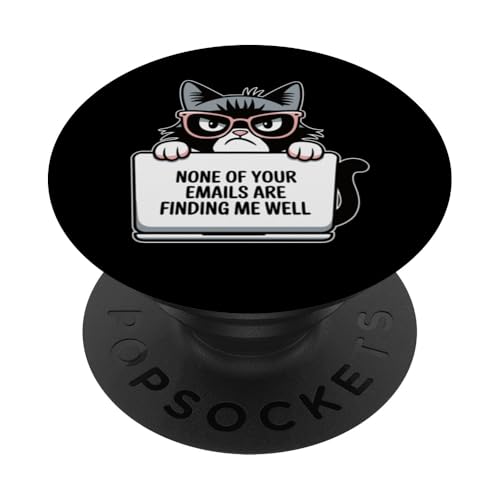 Lustige Arbeit von zu Hause Humor Kitty Katzenliebhaber Katze Mütter & Väter PopSockets Klebender PopGrip von Meow Mood Apparel.USA