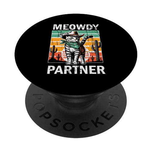 Lustige Cowboy-Katzen im Western-Stil, Katzenliebhaber, Mütter und Väter PopSockets Klebender PopGrip Lustige Cowboy-Katzen im Western-Stil, Katzenliebhaber, Mütter und Väter PopSockets Klebender PopGrip von Meow Mood Apparel.USA