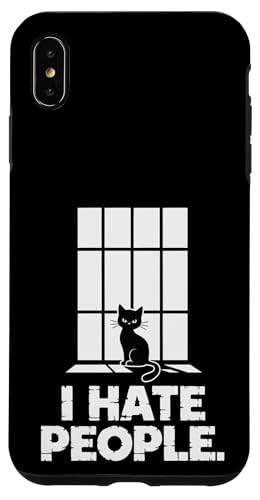 Lustige schwarze Katze, antisozialer Humor, Kätzchen-Liebhaber, Katze, Mütter und Papa Hülle für iPhone XS Max Lustige schwarze Katze, antisozialer Humor, Kätzchen-Liebhaber, Katze, Mütter und Papa Hülle für iPhone XS Max von Meow Mood Apparel.USA