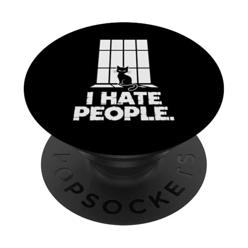 Lustige schwarze Katze, antisozialer Humor, Kätzchen-Liebhaber, Katze, Mütter und Papa PopSockets Klebender PopGrip Lustige schwarze Katze, antisozialer Humor, Kätzchen-Liebhaber, Katze, Mütter und Papa PopSockets Klebender PopGrip von Meow Mood Apparel.USA