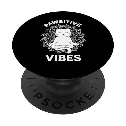 Meditating Kitty Cat Mandala Passive Vibes Katzenmütter und -väter PopSockets Klebender PopGrip Meditating Kitty Cat Mandala Passive Vibes Katzenmütter und -väter PopSockets Klebender PopGrip von Meow Mood Apparel.USA