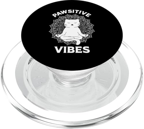 Meditating Kitty Cat Mandala Passive Vibes Katzenmütter und -väter PopSockets PopGrip für MagSafe von Meow Mood Apparel.USA