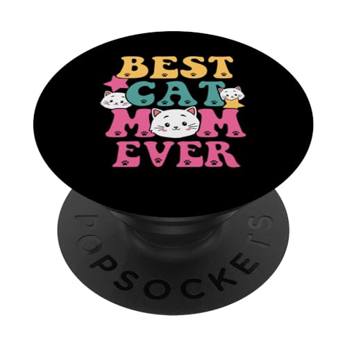 Niedliche Katzenliebhaber-Mama | Cute Pet Parent Best Cat Mom Ever PopSockets Klebender PopGrip von Meow Mood Apparel.USA