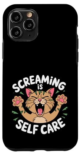 Screaming Is Self Care Emotionale Unterstützung Kitty Katze Mama & Papa Hülle für iPhone 11 Pro von Meow Mood Apparel.USA