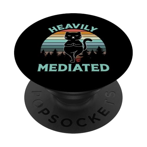 Stark vermittelter spiritueller Humor Kitty Cat Moms & Dads Yoga PopSockets Klebender PopGrip von Meow Mood Apparel.USA