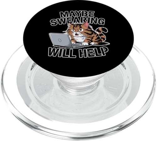 Vielleicht hilft Fluchen Humor, Katzenliebhaber, Katzenmütter und Väter PopSockets PopGrip für MagSafe Vielleicht hilft Fluchen Humor, Katzenliebhaber, Katzenmütter und Väter PopSockets PopGrip für MagSafe von Meow Mood Apparel.USA