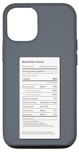 Gamer Fuel – Lustiges Gaming-Nährwertdesign Hülle für iPhone 12/12 Pro von Meowoods Studio