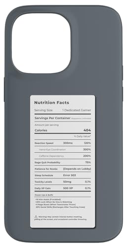 Gamer Fuel – Lustiges Gaming-Nährwertdesign Hülle für iPhone 14 Pro Max Gamer Fuel – Lustiges Gaming-Nährwertdesign Hülle für iPhone 14 Pro Max von Meowoods Studio