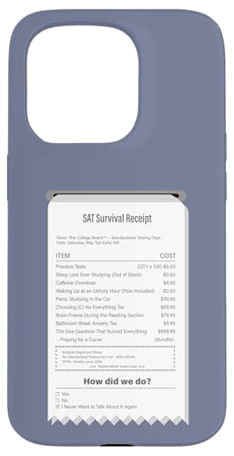 Lustige SAT Survival Quittung - Student Exam Humor Hülle für iPhone 15 Pro Lustige SAT Survival Quittung - Student Exam Humor Hülle für iPhone 15 Pro von Meowoods Studio