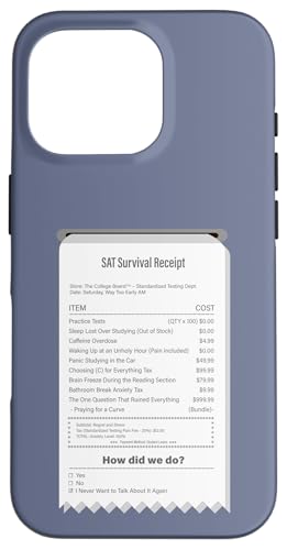 Lustige SAT Survival Quittung - Student Exam Humor Hülle für iPhone 16 Pro Lustige SAT Survival Quittung - Student Exam Humor Hülle für iPhone 16 Pro von Meowoods Studio