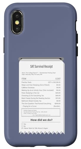 Lustige SAT Survival Quittung - Student Exam Humor Hülle für iPhone X/XS von Meowoods Studio
