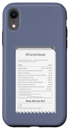 Lustige SAT Survival Quittung - Student Exam Humor Hülle für iPhone XR von Meowoods Studio
