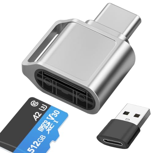 Micro SD Kartenleser, USB C SD Kartenleser, Typ C TF Speicherkartenleser mit USB Adapter, USB C Kartenlesegerät Kompatibel mit Laptops,MacBook Pro/Air,iPhone 15,Galaxy Handys und Mehr von Mepsies