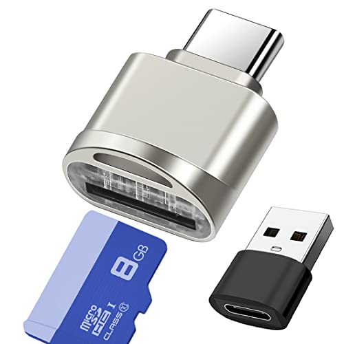 Micro SD Kartenleser, USB C auf SD Kartenleser, Typ C TF Speicherkartenleser mit USB C auf USB Adapter, Mepsies USB OTG Kartenlesegerät für Laptop, MacBook, Galaxy Handy und Mehr von Mepsies