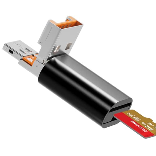 Micro SD Kartenleser, USB C auf SD Kartenleser, USB und Typ-C 2-in-1 TF Speicherkartenleser, Mepsies USB OTG Kartenlesegerät für Laptops, MacBook, Samsung Galaxy-Telefone und Mehr, Schwarz von Mepsies