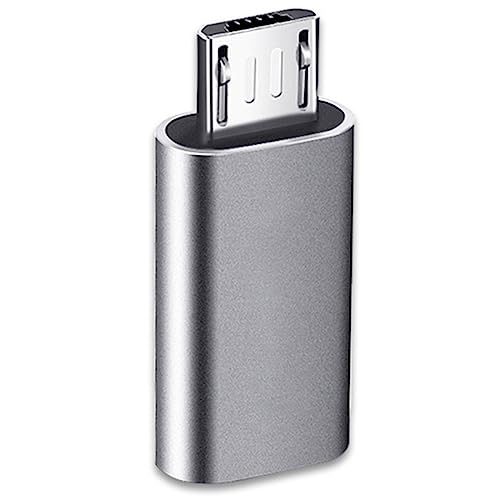 Micro USB auf USB C Adapter, USB C Buchse auf Micro USB Stecker Adapter, Kompatibel mit Samsung Galaxy S7/S6/S5/S4/S3, Note 5/4/3, Android-Handys, Tablets und microUSB-Geräten (Grau) von Mepsies