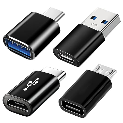 USB C Adapter 4 Stück, USB C zu USB 3.0 OTG Adapter, Micro USB auf USB C Adapter Buchse zu Stecker Kompatibel mit MacBook Pro, Samsung Galaxy,Handy PC von Mepsies
