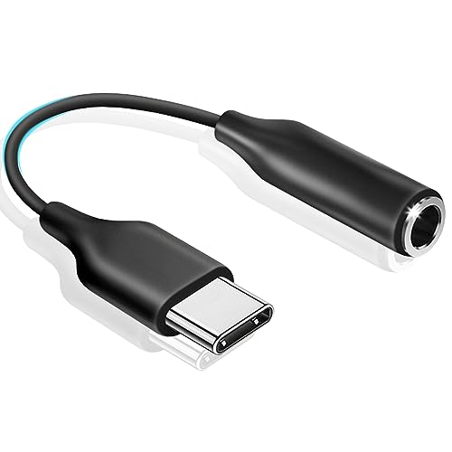 USB C auf 3,5 mm Klinke Adapter, USB C Kopfhörer Adapter, USB Typ C auf Aux Audio Adapter Kompatibel mit Samsung Galaxy S23 S22 S21 S20 Note20 A73 A53 A33, Google Pixel und Mehr, Schwarz von Mepsies