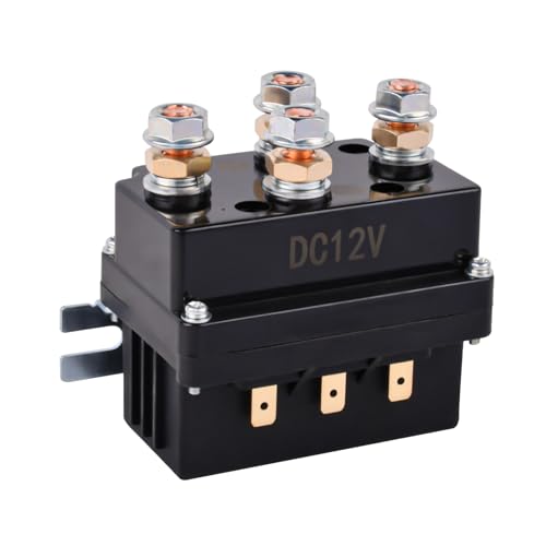 Merautop SJ Relais Magnetschalter Schwerlast-Relais Winden Winde Magnetrelais Solenoid Kontaktor Schütz Windenrelais Seilwinde ATV UTV SUV 12V 250A 3000-5000lbs Autozubehör Teil# 63070 2875714 von Merautop SJ