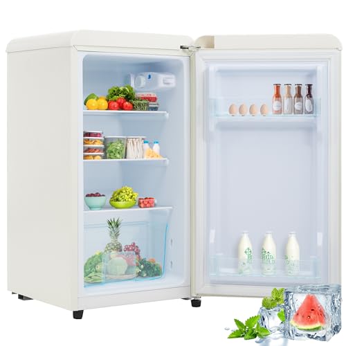 Merax 76L Ein-Tür-Kühlschrank,Retro Kühlschrank mit LED-Beleuchtung, verstellbaren Füßen und flexiblen Stauraumlösungen – in Weiß Merax 76L Ein-Tür-Kühlschrank,Retro Kühlschrank mit LED-Beleuchtung, verstellbaren Füßen und flexiblen Stauraumlösungen – in Weiß von Merax