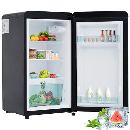 Merax 76L Single-Door Kühlschrank: LED-Beleuchtung, Verstellbare Füße, Drei Farben Verfügbar, Energieeffizienzklasse E Schwarz Merax 76L Single-Door Kühlschrank: LED-Beleuchtung, Verstellbare Füße, Drei Farben Verfügbar, Energieeffizienzklasse E Schwarz von Merax