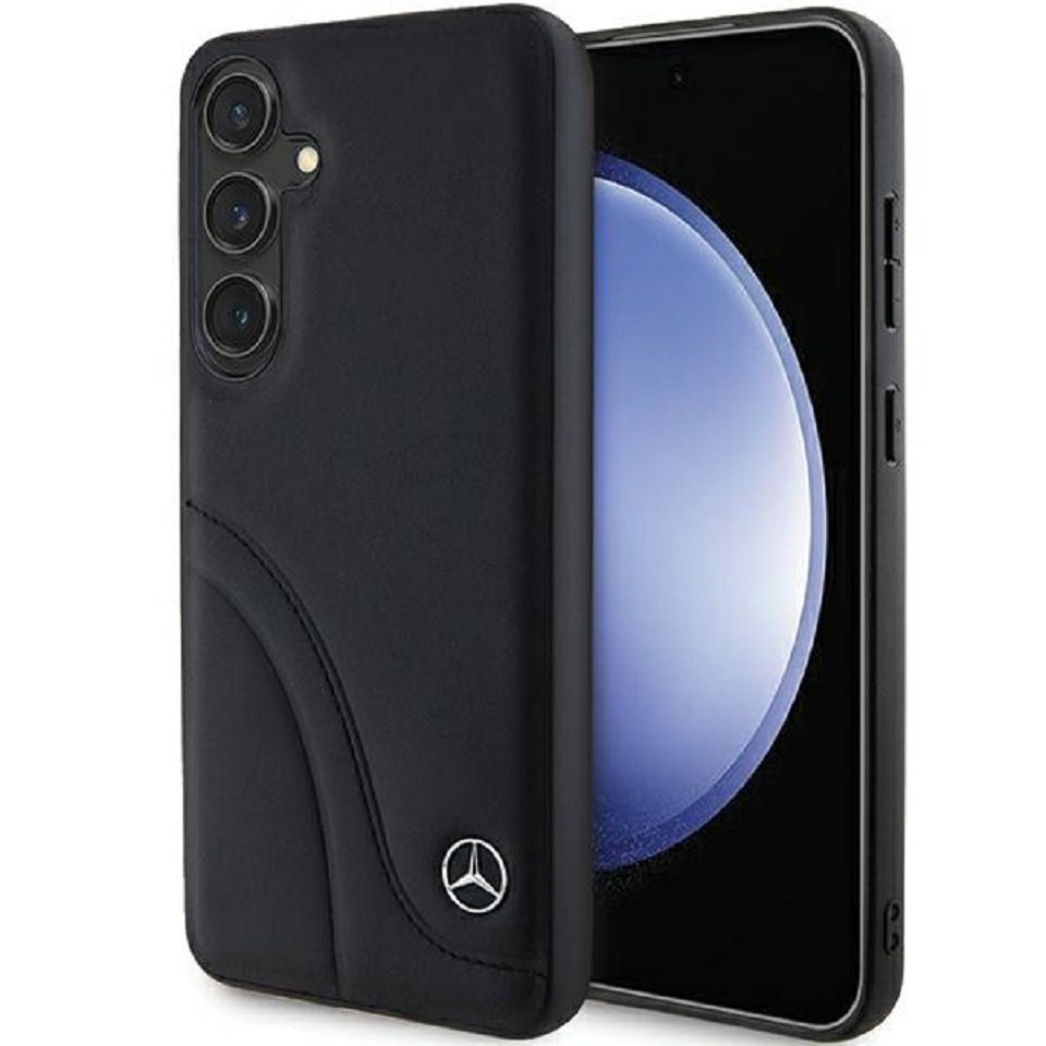 Mercedes Benz Handyhülle Case Galaxy S24 Plus Echtleder schwarz Stern Logo 6,7 Zoll, Kantenschutz Mercedes Benz Handyhülle Case Galaxy S24 Plus Echtleder schwarz Stern Logo 6,7 Zoll, Kantenschutz von Mercedes Benz