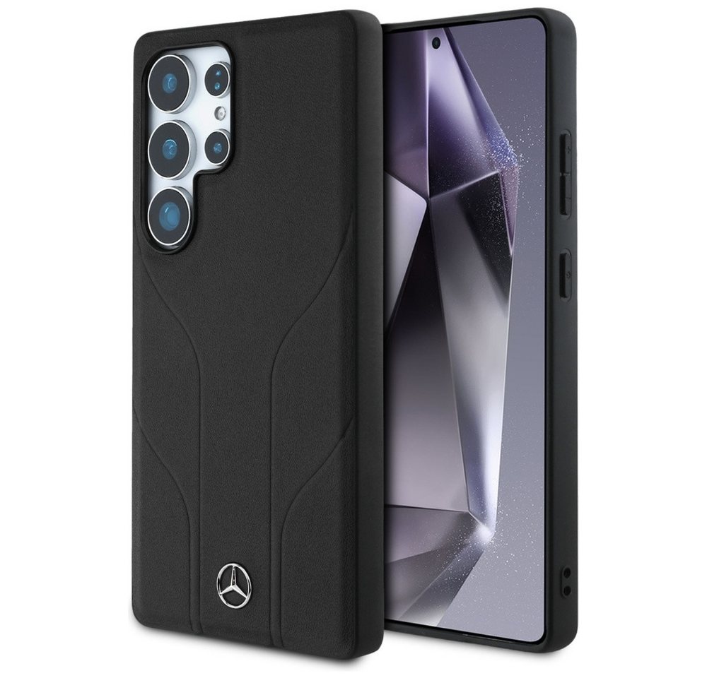 Mercedes Benz Handyhülle Galaxy S25 Ultra Echtleder schwarz Streifen Magsafe Logo Stern 6,9 Zoll, Kantenschutz Mercedes Benz Handyhülle Galaxy S25 Ultra Echtleder schwarz Streifen Magsafe Logo Stern 6,9 Zoll, Kantenschutz von Mercedes Benz
