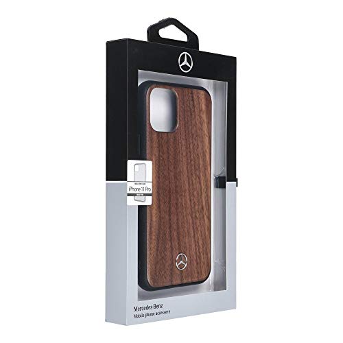 Mercedes-Benz Hülle aus der Wood Line Walnut Serie für iPhone 11 Pro, braun, MEHCN61VWOBR von Mercedes-Benz