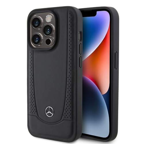 Mercedes MEHCP15LARMBK Hülle für iPhone 15 Pro 6.1" Schwarz hardcase Leather Urban von Mercedes-Benz