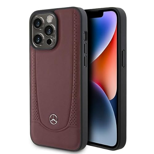 Mercedes MEHCP15LARMRE Hülle für iPhone 15 Pro 6.1" Rot hardcase Leather Urban Bengale von Mercedes-Benz