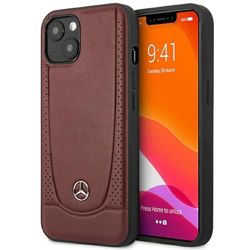 Mercedes MEHCP15SARMRE Hülle für iPhone 15 6.1" Rot hardcase Leather Urban Bengale von Mercedes-Benz
