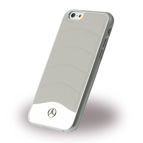 Mercedes MEHCP6CUSGR Echtleder und gebürstetes Aluminium Schutzhülle für Apple iPhone 6/6S kristall grau von Mercedes-Benz