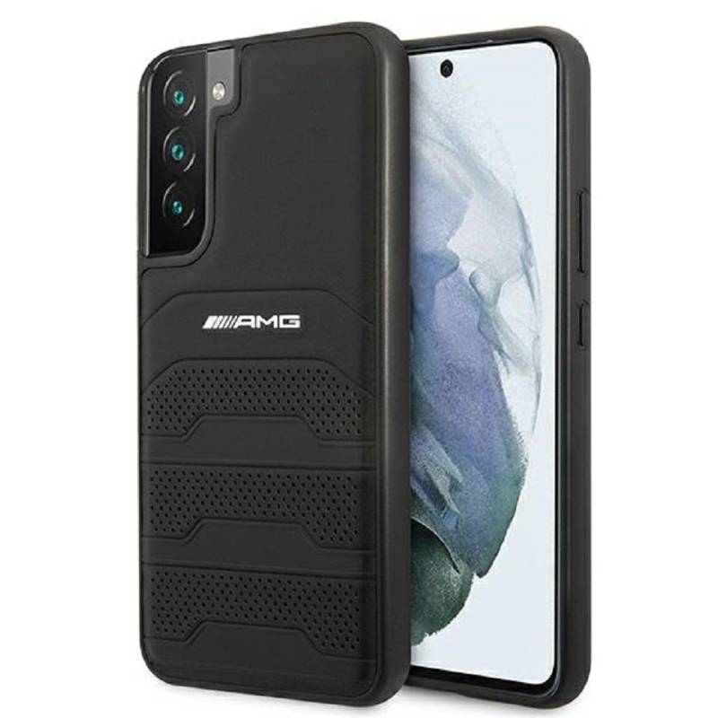 Mercedes Handyhülle AMG Samsung Galaxy S22 Plus Hardcase Echtleder schwarz von Mercedes