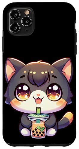 Happy Kawaii Kitten Drinking Boba Tea Hülle für iPhone 11 Pro Max von Merch Kawaii By LAP