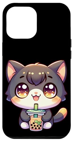 Happy Kawaii Kitten Drinking Boba Tea Hülle für iPhone 12 Pro Max von Merch Kawaii By LAP