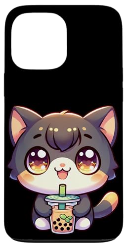 Happy Kawaii Kitten Drinking Boba Tea Hülle für iPhone 13 Pro Max von Merch Kawaii By LAP