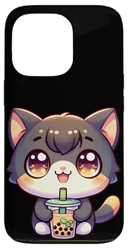 Happy Kawaii Kitten Drinking Boba Tea Hülle für iPhone 13 Pro von Merch Kawaii By LAP
