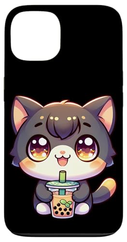 Happy Kawaii Kitten Drinking Boba Tea Hülle für iPhone 13 von Merch Kawaii By LAP