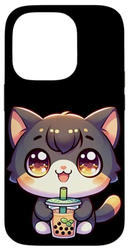 Happy Kawaii Kitten Drinking Boba Tea Hülle für iPhone 14 Pro von Merch Kawaii By LAP