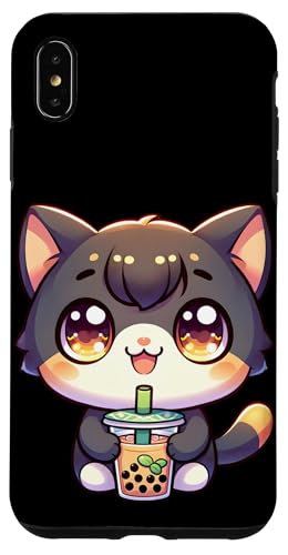 Happy Kawaii Kitten Drinking Boba Tea Hülle für iPhone XS Max von Merch Kawaii By LAP