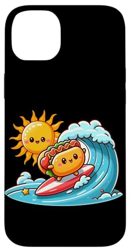 Kawaii Sausage Bun Surfing the Waves Hülle für iPhone 14 Plus von Merch Kawaii By LAP