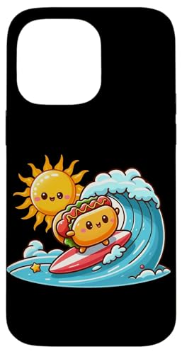 Kawaii Sausage Bun Surfing the Waves Hülle für iPhone 14 Pro Max von Merch Kawaii By LAP