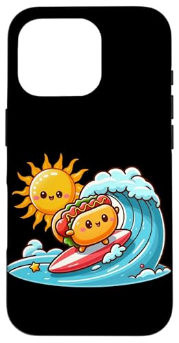 Kawaii Sausage Bun Surfing the Waves Hülle für iPhone 16 Pro von Merch Kawaii By LAP