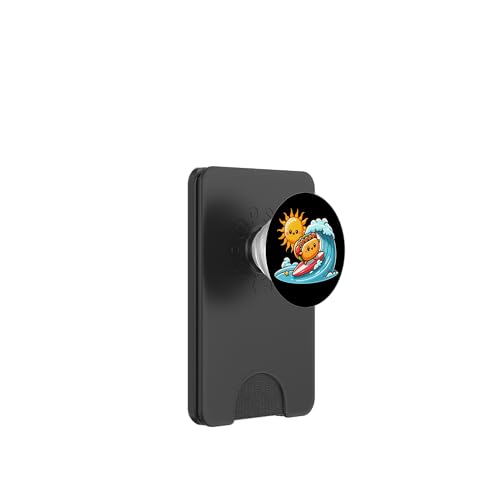 Kawaii Sausage Bun Surfing the Waves PopSockets PopWallet für MagSafe von Merch Kawaii By LAP